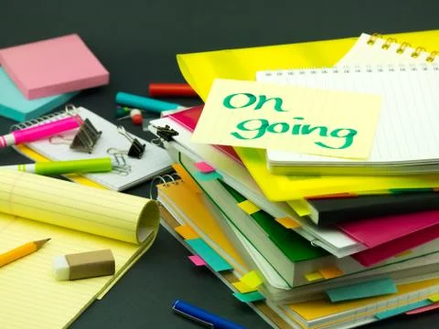 The Pile of Business Documents; On Going Stock Photos