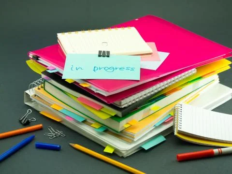 The Pile of Business Documents; In Progress Stock Photos