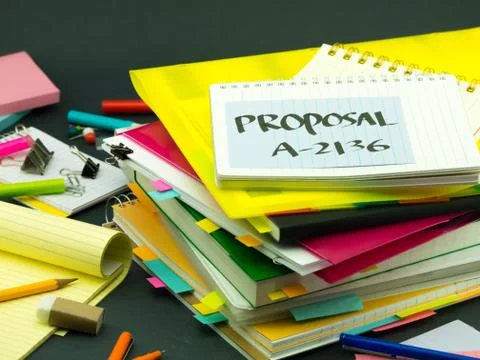 The Pile of Business Documents; Proposal Stock Photos