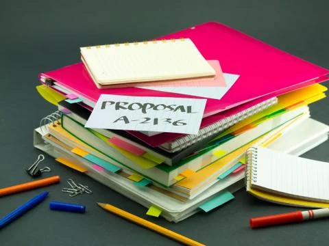 The Pile of Business Documents; Proposal Stock Photos