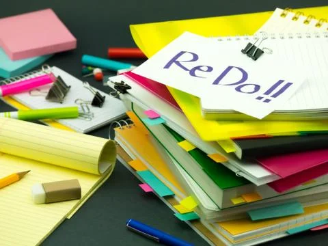 The Pile of Business Documents; Re Do Stock Photos
