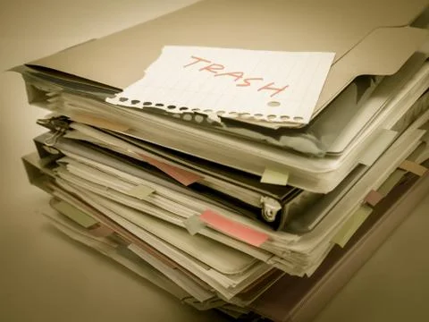 The Pile of Business Documents; Trash Stock Photos
