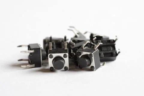 Pile of Button-shaped switches Stock Photos