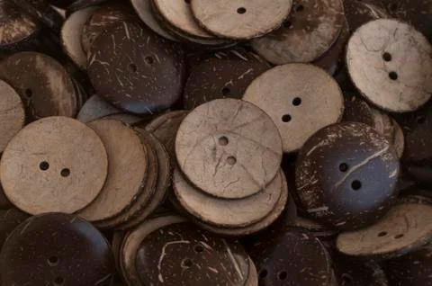 Pile of buttons closeup Stock Photos