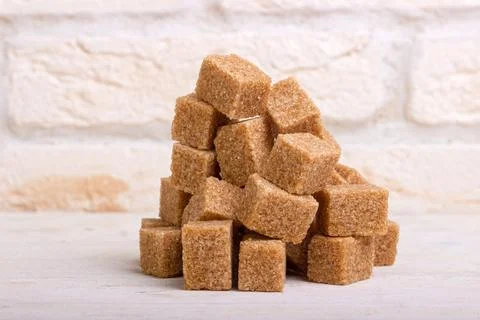 Pile of Cane Sugar Cubes Stock Photos