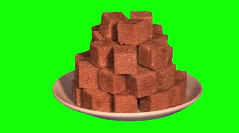 Pile of cane sugar on saucer Stock Footage 48445743