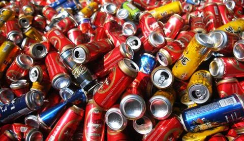 Pile of cans Stock Photos