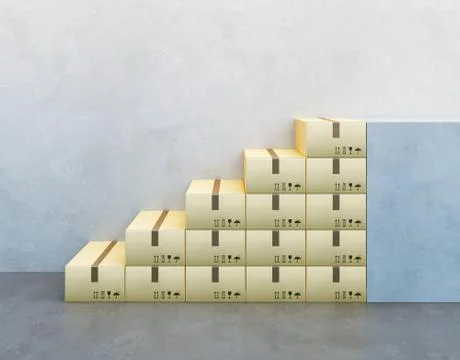 Pile of cardboard box Stock Illustration