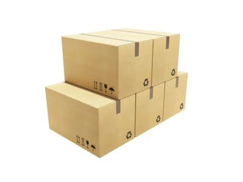 Pile of cardboard box Stock Illustration