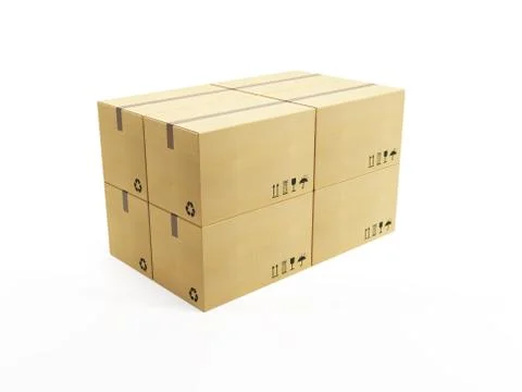 Pile of cardboard box Stock Illustration