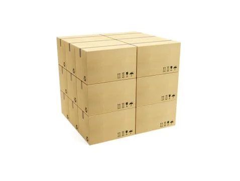 Pile of cardboard box Stock Illustration