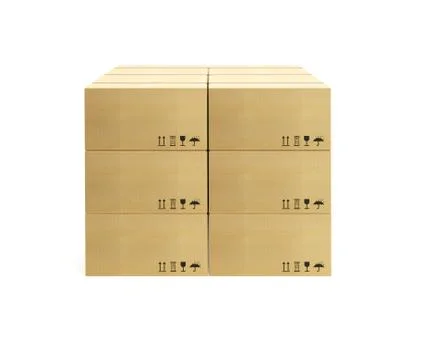 Pile of cardboard box Stock Illustration