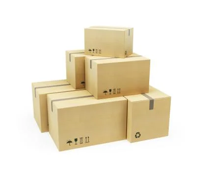 Pile of cardboard box Stock-Illustration