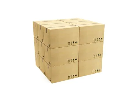 Pile of cardboard box Stock Illustration