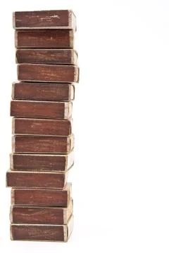 Pile of cardboard matchboxes Stock Photos
