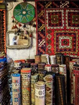 A pile of carpets Stock Photos