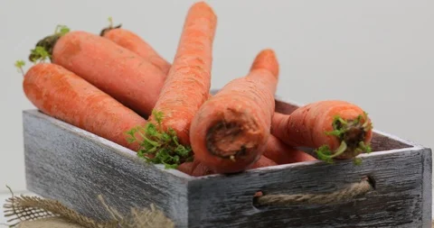 A pile of Carrots rotating on a table. Stock Footage 121047666
