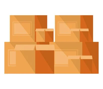 Pile of carton boxes Stock Illustration