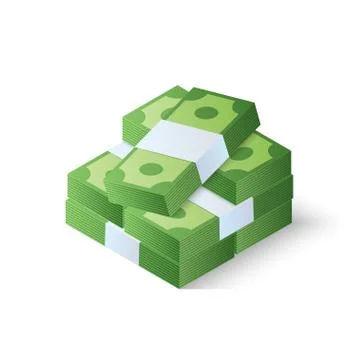 Pile of cash. Stack of dollars. Isometric vector illustration Stock Illustration