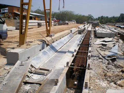 Pile casting Stock Photos