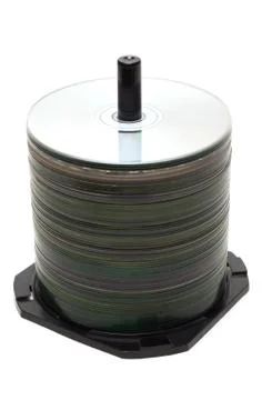 Pile cd disk on spindel Stock Photos