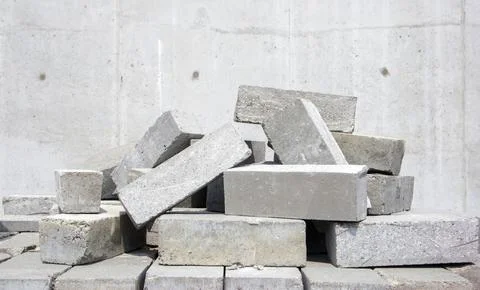 A pile of cement type bricks. Solid brick is used for construction. Lots of.. Stock Photos