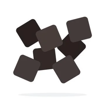 Pile of charcoal vector flat isolated Stock Illustration