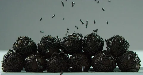 Pile of Chocolate Balls Stock Footage 81493966