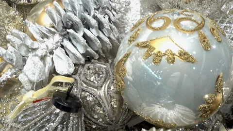 A pile of Christmas decorations as a background. Stock Footage 117171258