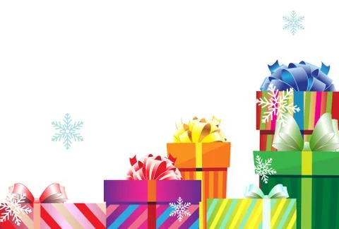 Pile of christmas gift boxes Stock Illustration