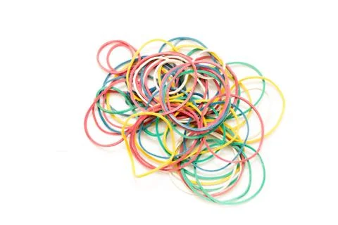 Pile of circulate elastic bands Stock Photos
