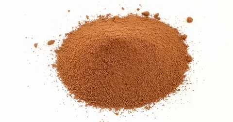 Pile cocoa powder on white background Stock Footage 87510357