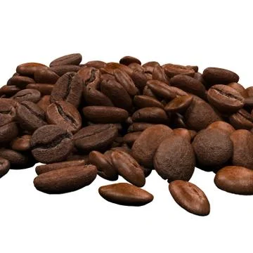 Pile Of Coffee Beans - 3D rendering Stock Illustration
