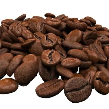 Pile Of Coffee Beans - 3D rendering Stock-Illustration