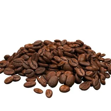 Pile Of Coffee Beans - 3D rendering Stock Illustration