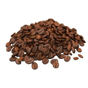 Pile Of Coffee Beans - 3D rendering Stock Illustration