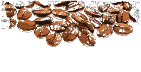 Pile of coffee beans Stock Illustration