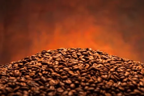 Pile of coffee beans Stock Photos