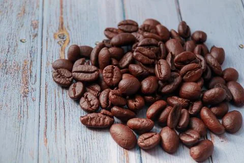 Pile of  coffee beans Stock Photos