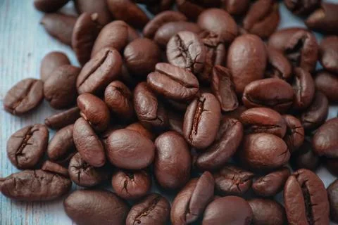 Pile of coffee beans Stock Photos