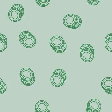 Pile coin line seamless pattern Stock Illustration