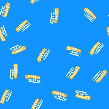 Pile coin vector seamless pattern Illustration