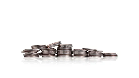 A pile of coins and graphics. 스톡 동영상 232600528