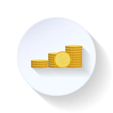 Pile of coins flat icon Stock Illustration