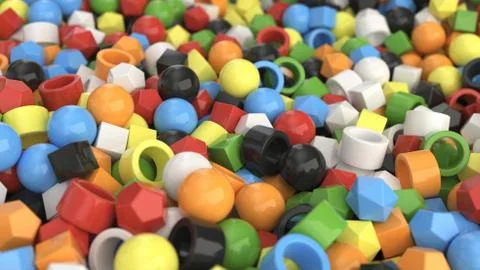 Pile of colorful primitives Stock Illustration