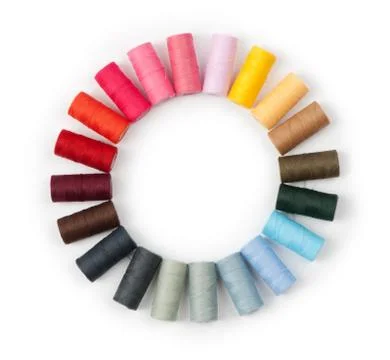 Pile of coloured threads isolated on white Stock-Fotos