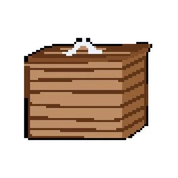 Pile compost bin pixel art vector illustration Stock Illustration