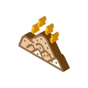 Pile compost isometric icon vector illustration Stock Illustration