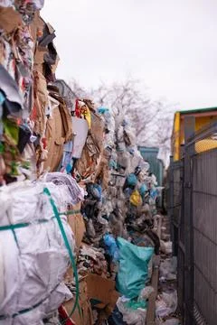 A pile of compressed garbage Stock Photos