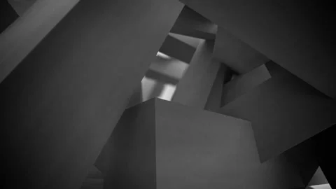 Pile of concrete gray bricks in different sizes. 3d rendering Stock Footage 147734608